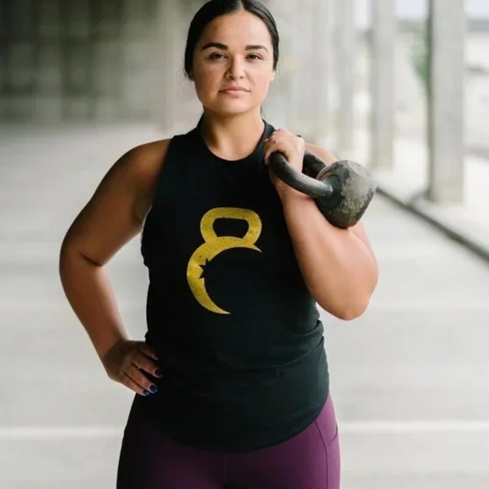 Zyia Black & Gold Kettle Moon Tank Top
